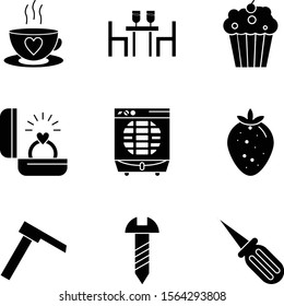 creative universal icon set of 9
 