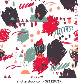 Creative universal seamless pattern. Hand Drawn textures made by marker. Good for Wedding, anniversary, birthday, Valentin's day, party invitations. 