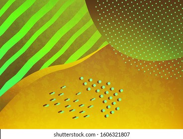 Creative universal wavy pattern with geometric elements and stripes. Trendy graphic template for banner, poster, card, cover, invitation, brochure. Drawing for fabric design. Vector.