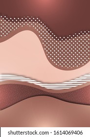 Creative universal wavy pattern with geometric elements and stripes. Trendy graphic template for banner, poster, card, cover, invitation, brochure. Drawing for fabric design. Vector.