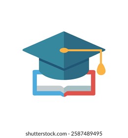 Creative University Graduation Cap Icon for Education
