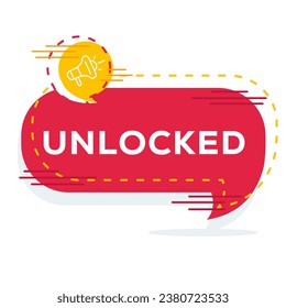 Creative (Unlocked) text written in speech bubble, Vector illustration.