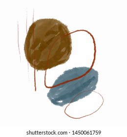 Creative unusual art with different shapes and textures. Abstract hand drawn doodles. Modern and trendy minimalistic design. 