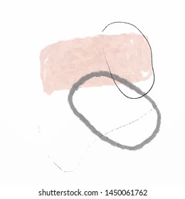 Creative unusual art with different shapes and textures. Abstract hand drawn doodles. Modern and trendy minimalistic design. 
