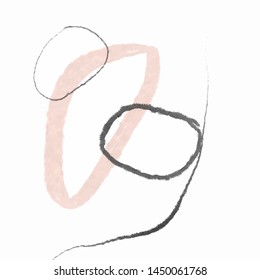 Creative unusual art with different shapes and textures. Abstract hand drawn doodles. Modern and trendy minimalistic design. 