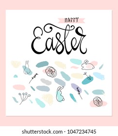 Creative unusual unique artistic hand drawn header Easter eggs pattern trendy background for advertising, social media, web design, etc. Vector Illustration