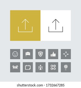 Creative Upload Line Icon with Bonus Icons. 