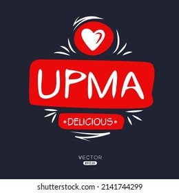 Logotipo creativo (Upma), pegatina Upma, ilustración vectorial.