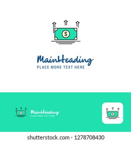 Creative Uprising dollar Logo Design. Flat color Logo place for Tagline. Vector Illustration
