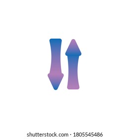 Creative upside down arrow icon on white backround eps. Upside down arrow vector