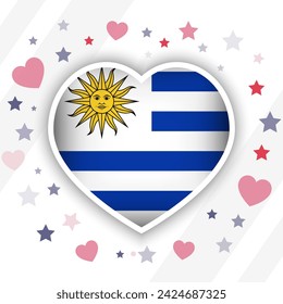 Creative Uruguay Flag Heart Icon