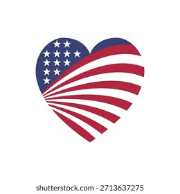Logo del corazón de la bandera de Creative USA.