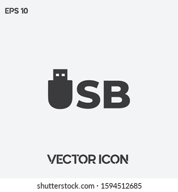Creative "USB" vector icon illustration. Typographic "USB" symbol icon. Premium quality. 