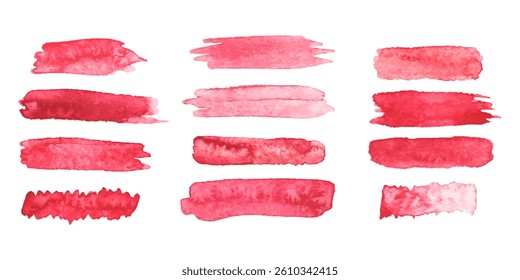 Creative use of red watercolor strokes for art projects and designs