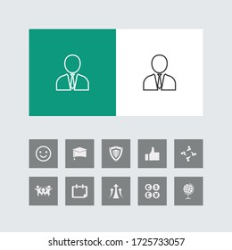 Creative User Line Icon mit Bonus Icons. 