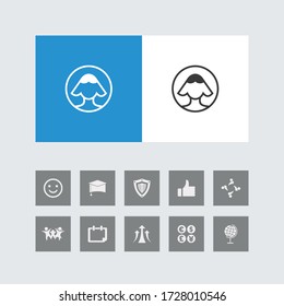Creative User Line Icon mit Bonus Icons. 