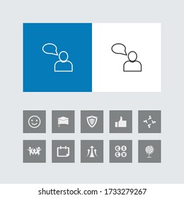 Creative User Line Icon with Bonus Icons. 