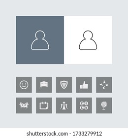Creative User Line Icon with Bonus Icons. 