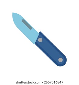 Dibujo creativo del cuchillo de utilidad perfecto para la construcción del corte del empaquetado y la Ilustración vectorial visual profesional de la herramienta en el fondo blanco.