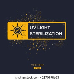 Creative (UV Light Sterilization) Icon ,Vector Sign.