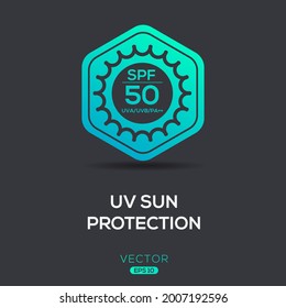 Creative (uv sun protection spf 50) Icon ,Vector sign.