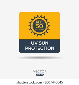Creative (uv sun protection spf 50) Icon ,Vector sign.