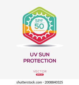 Creative (uv sun protection spf 50) Icon ,Vector sign.