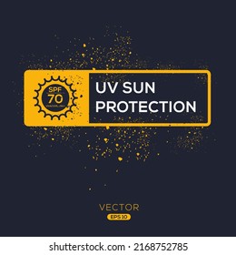 Creative (UV sun protection SPF 70) Icon, Vector sign.