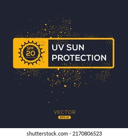 Creative (UV sun protection SPF 20) Icon, Vector sign.
