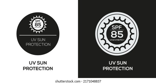 Creative (UV sun protection SPF 85) Icon ,Vector sign.