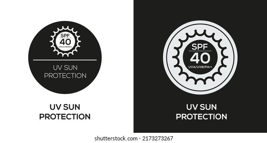 Creative (UV sun protection SPF 40) Icon, Vector sign.