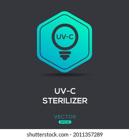 Creative (UV-C sterilizer) Icon ,Vector sign.