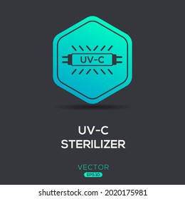 Creative (UV-C sterilizer) Icon ,Vector sign.