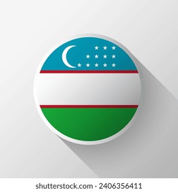 Creative Uzbekistan Flag Circle Badge