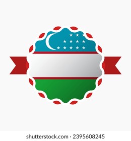 Creative Uzbekistan Flag Emblem Badge