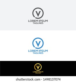 Creative V letter logo design template 