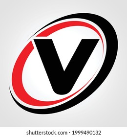 creative v letter logo design