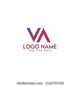 Creative V And A Letter Logo Design And White Background, Free Vector.