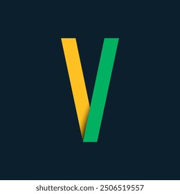 Creative V Letter Paper Roll Alphabet Typography Logo, Creative V Letter Paper Roll Minimal Logo Sign, V Character Logo Symbol