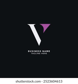 Creative V logo design. Modern geometric shape and vibrant colors