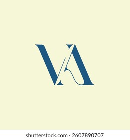 creative va letter logo design