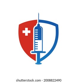 creative vaccine logo covid-19. vector illustration