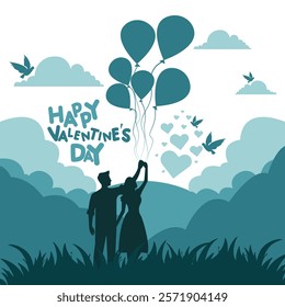 Creative Valentine Couple Card Illustration Vector.