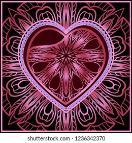 Creative Valentines Day Background With Heart. Romantic Pattern. Vector illustration. For template, love card, banner.