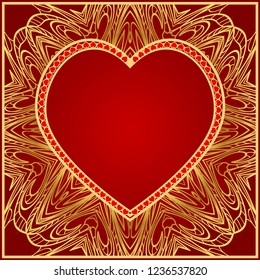 Creative Valentines Day Background With Heart. Romantic Pattern. Vector illustration. For template, love card, banner.