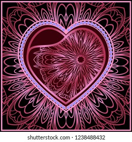 Creative Valentines Day Background With Heart. Romantic Pattern. Vector illustration. For template, love card, banner.