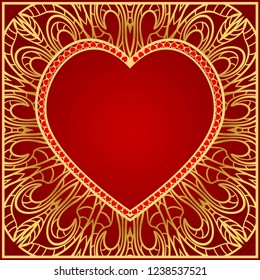 Creative Valentines Day Background With Heart. Romantic Pattern. Vector illustration. For template, love card, banner.