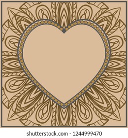 Creative Valentines Day Background With Heart. Romantic Pattern. Vector illustration. For template, love card, banner.