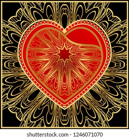Creative Valentines Day Background With Heart. Romantic Pattern. Vector illustration. For template, love card, banner.