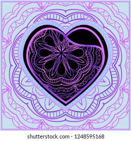 Creative Valentines Day Background With Heart. Romantic Pattern. Vector illustration. For template, love card, banner.